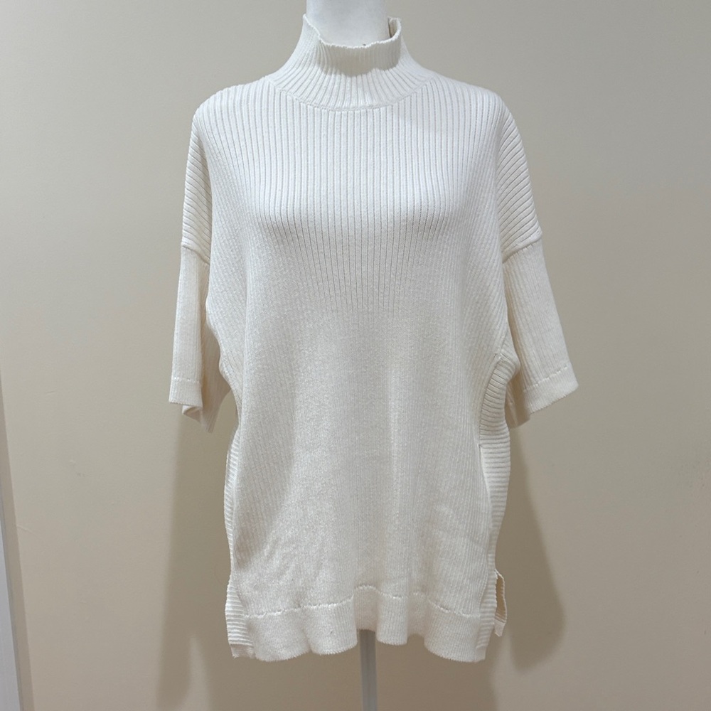 Haven Well Within Ribbed Mock Neck Short Sleeve Sweater
